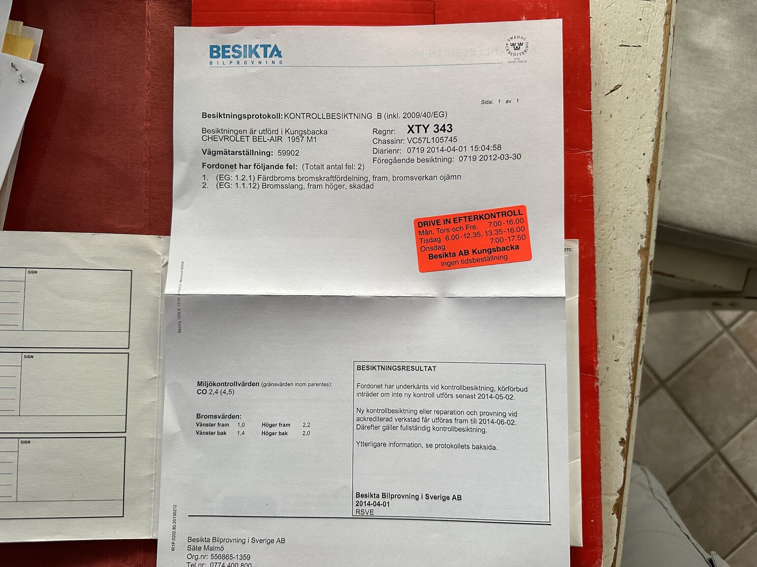 Dokumentation för 1957 Chevrolet Bel Air (26)