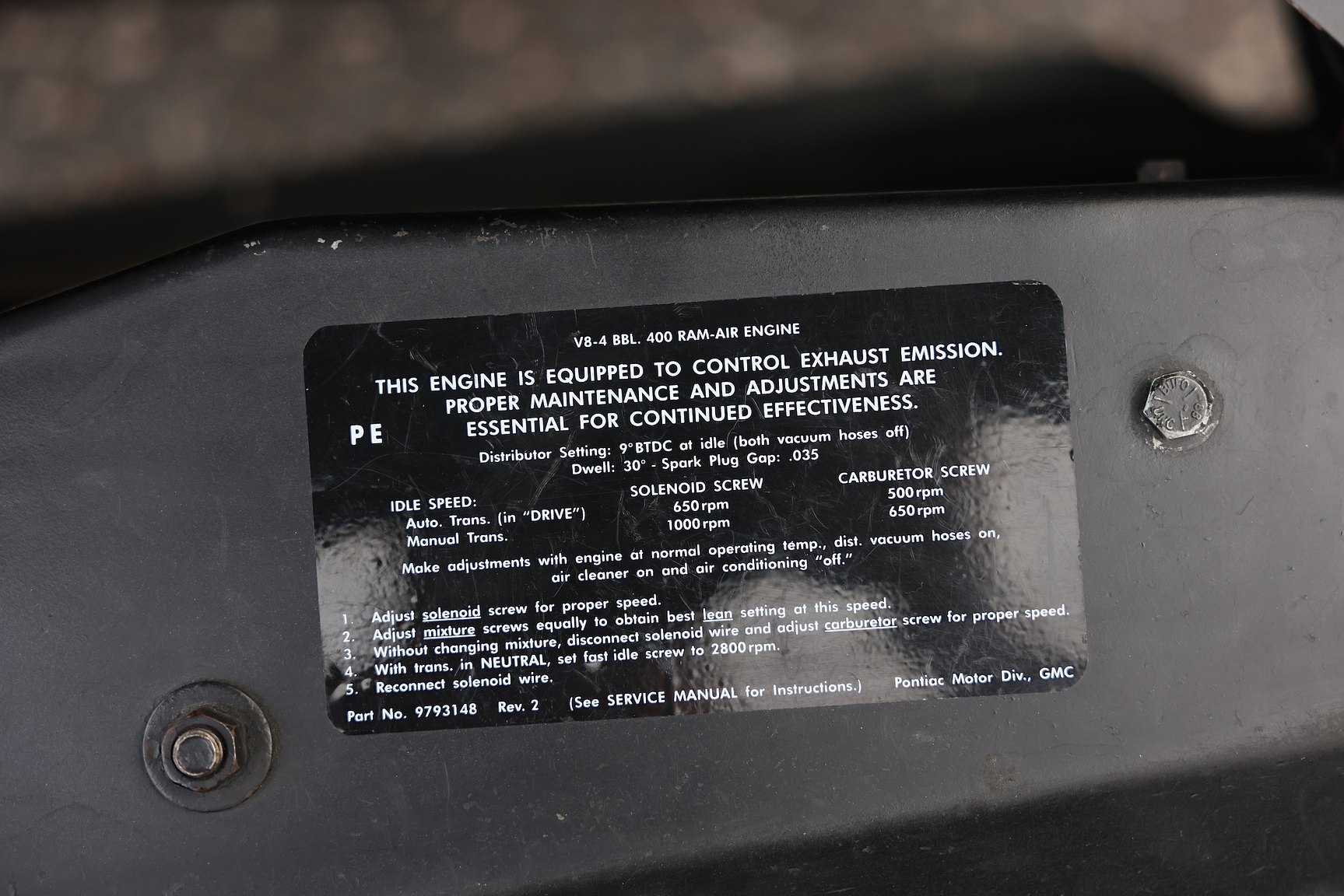 Image of 1968 Pontiac Firebird 400 Ram Air mechanics