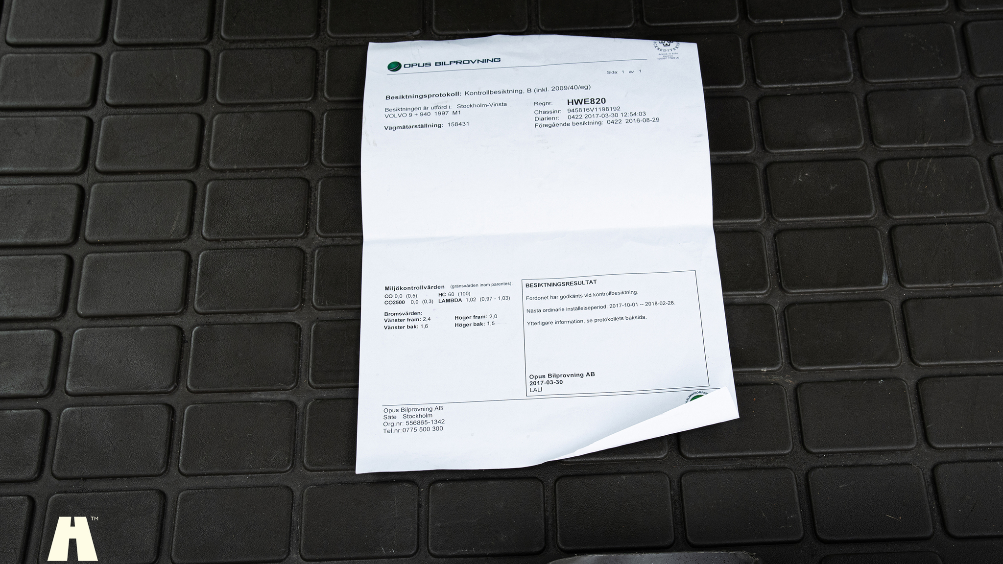 Dokumentation för 1997 Volvo 945 