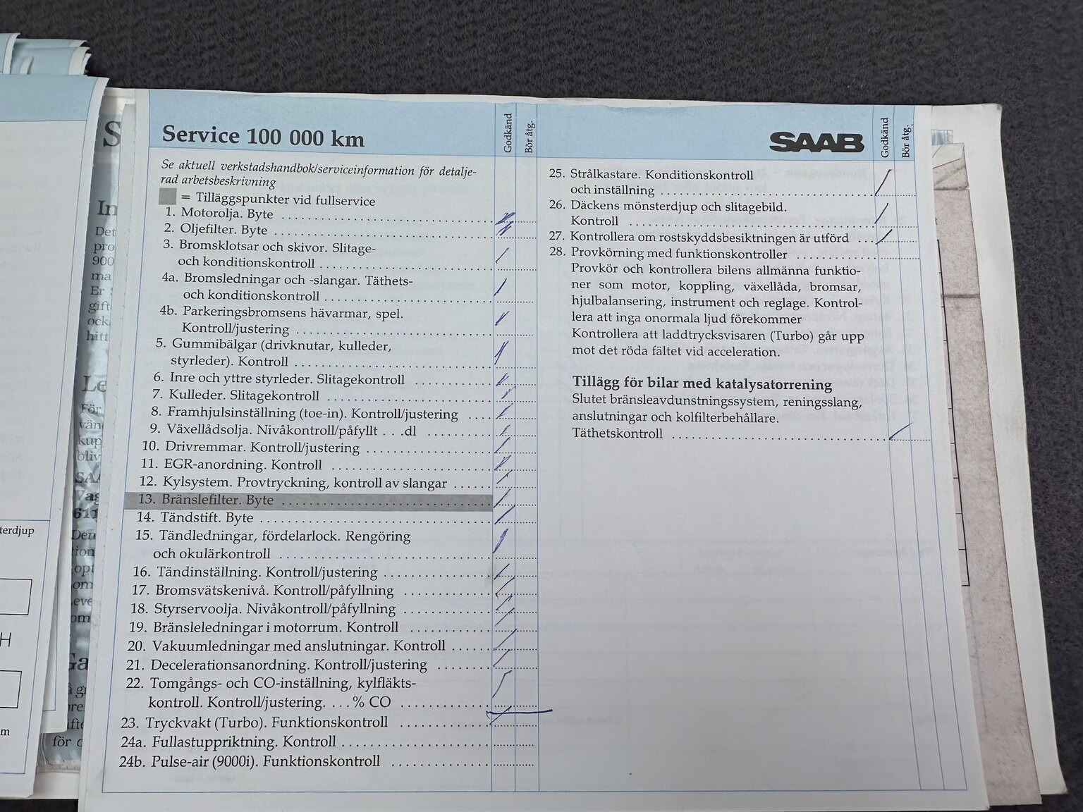Documentation for 1988 SAAB 9000i