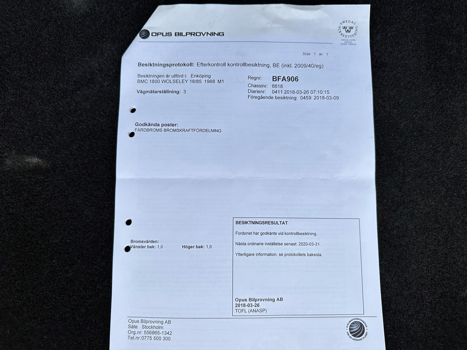 Dokumentation, 1968 Wolseley 18/85 1.8 (7)