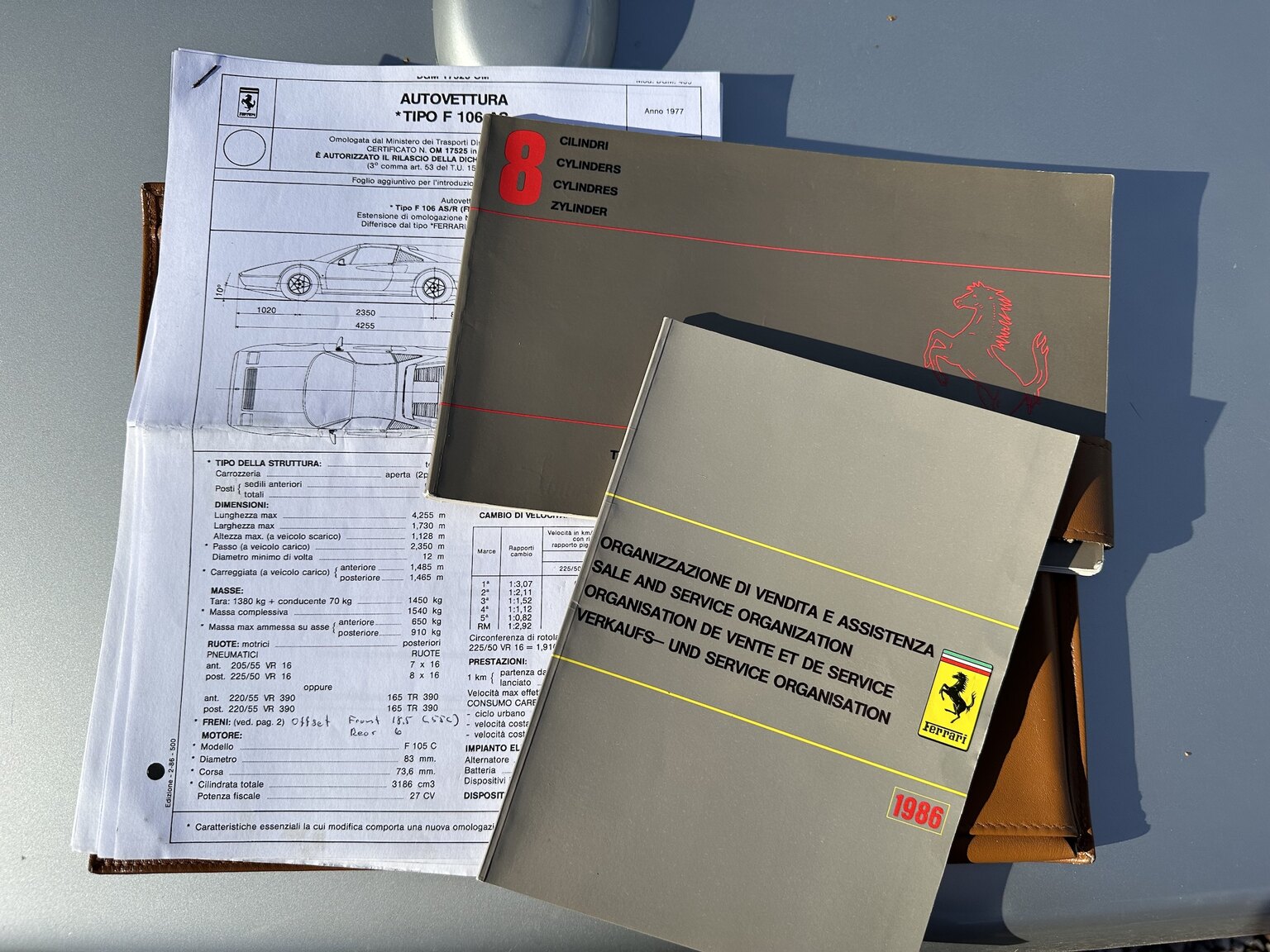 Dokumentation för 1986 Ferrari 328 GTS