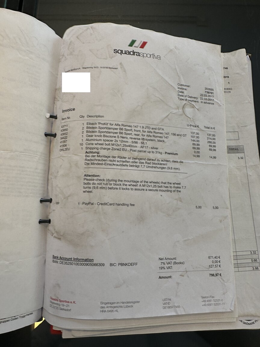 Dokumentation för 2003 Alfa Romeo 147 GTA