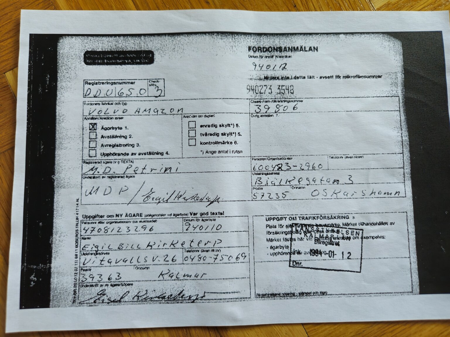 Dokumentation, 1960 Volvo Amazon 121 1.6