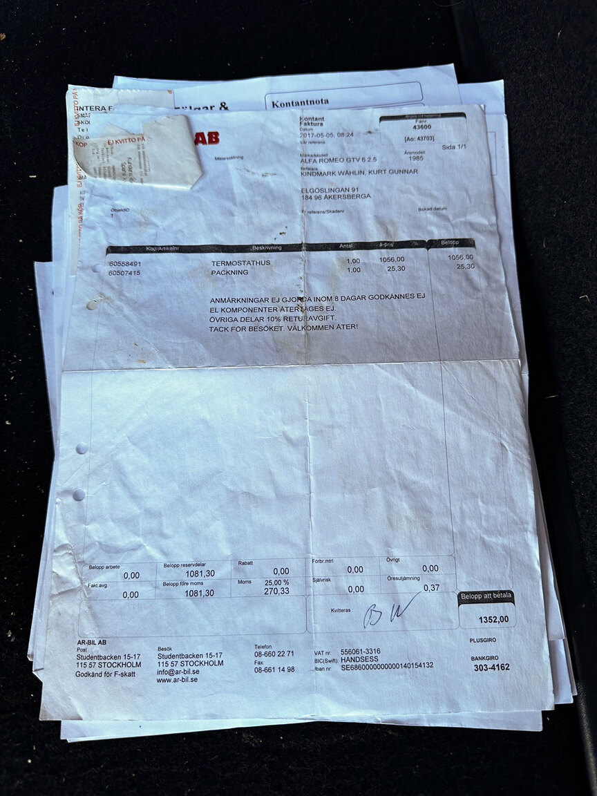 Documentation for 1985 Alfa Romeo GTV 6 2.5