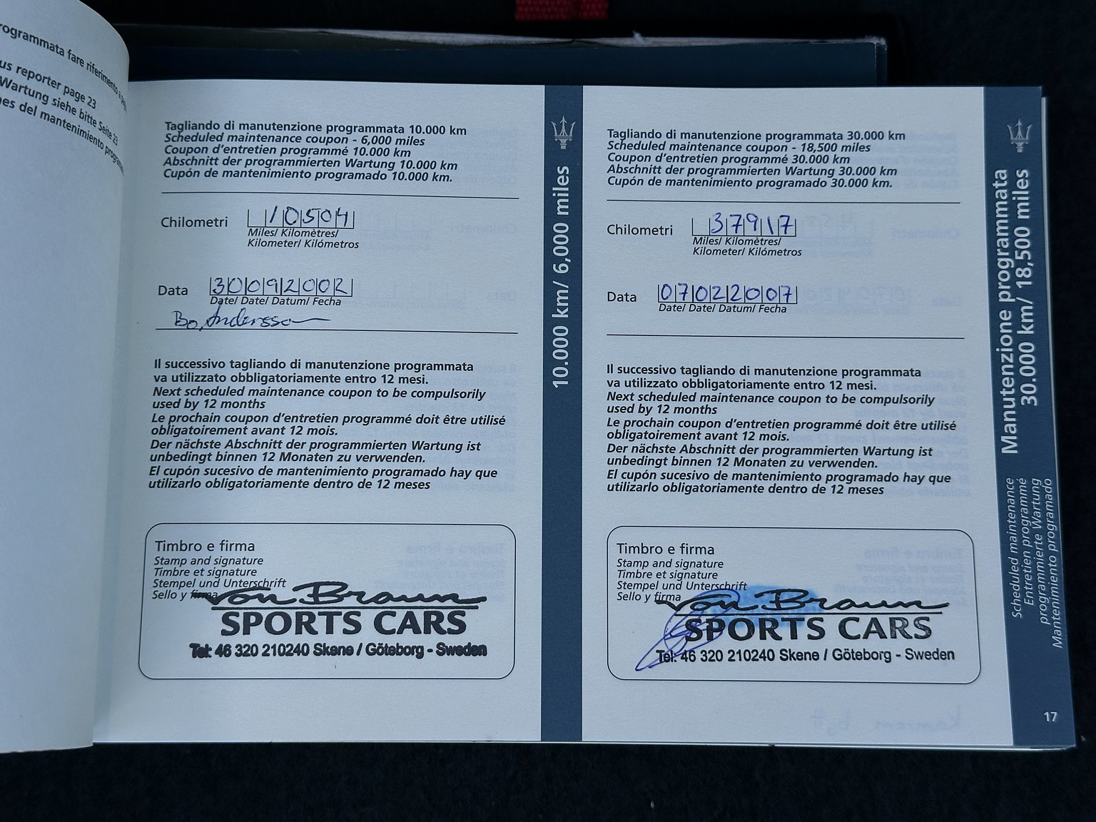 Documentation for 2000 Maserati 3200 GT