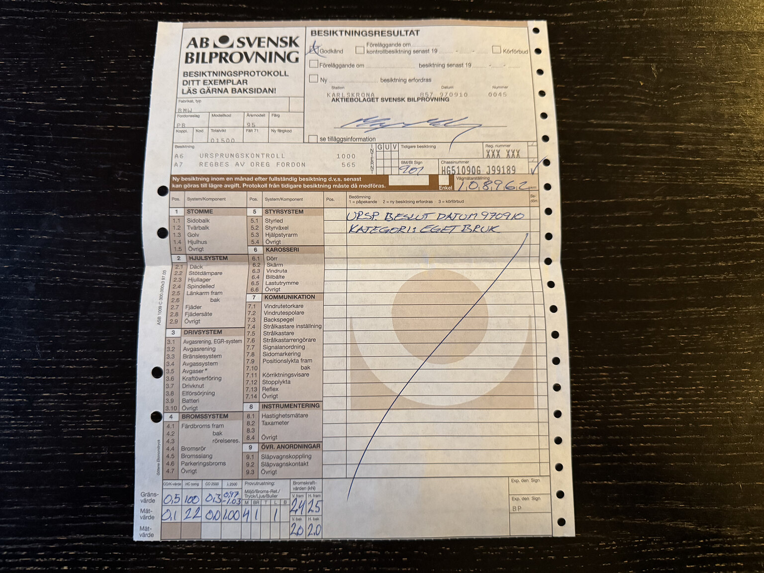 Documentation for 1996 BMW 520i Touring