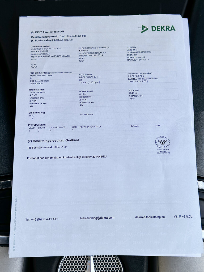 Documentation for 2016 Mercedes-Benz S63 AMG 4MATIC Coupé