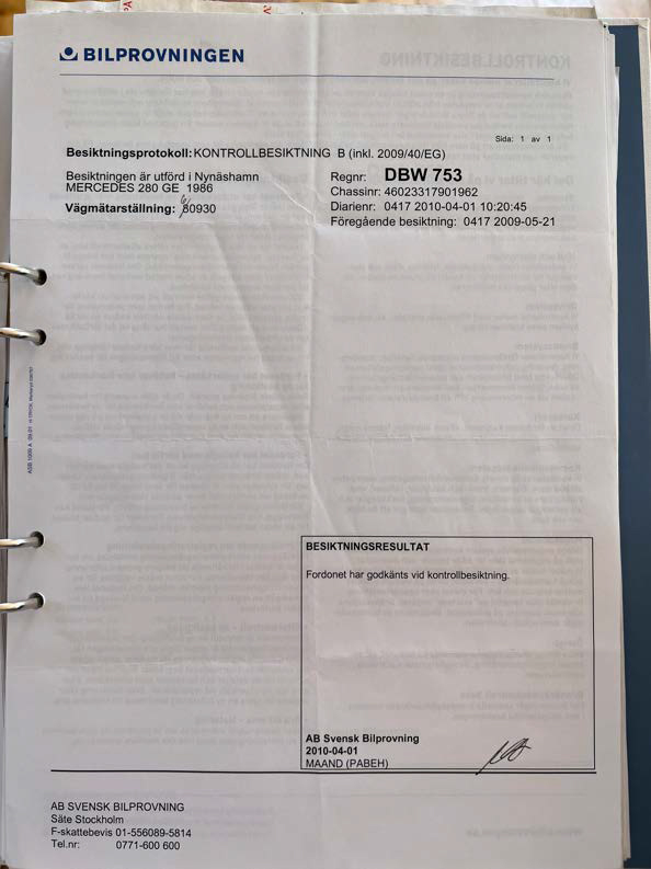 Dokumentation, 1986 Mercedes 280 GE (9)