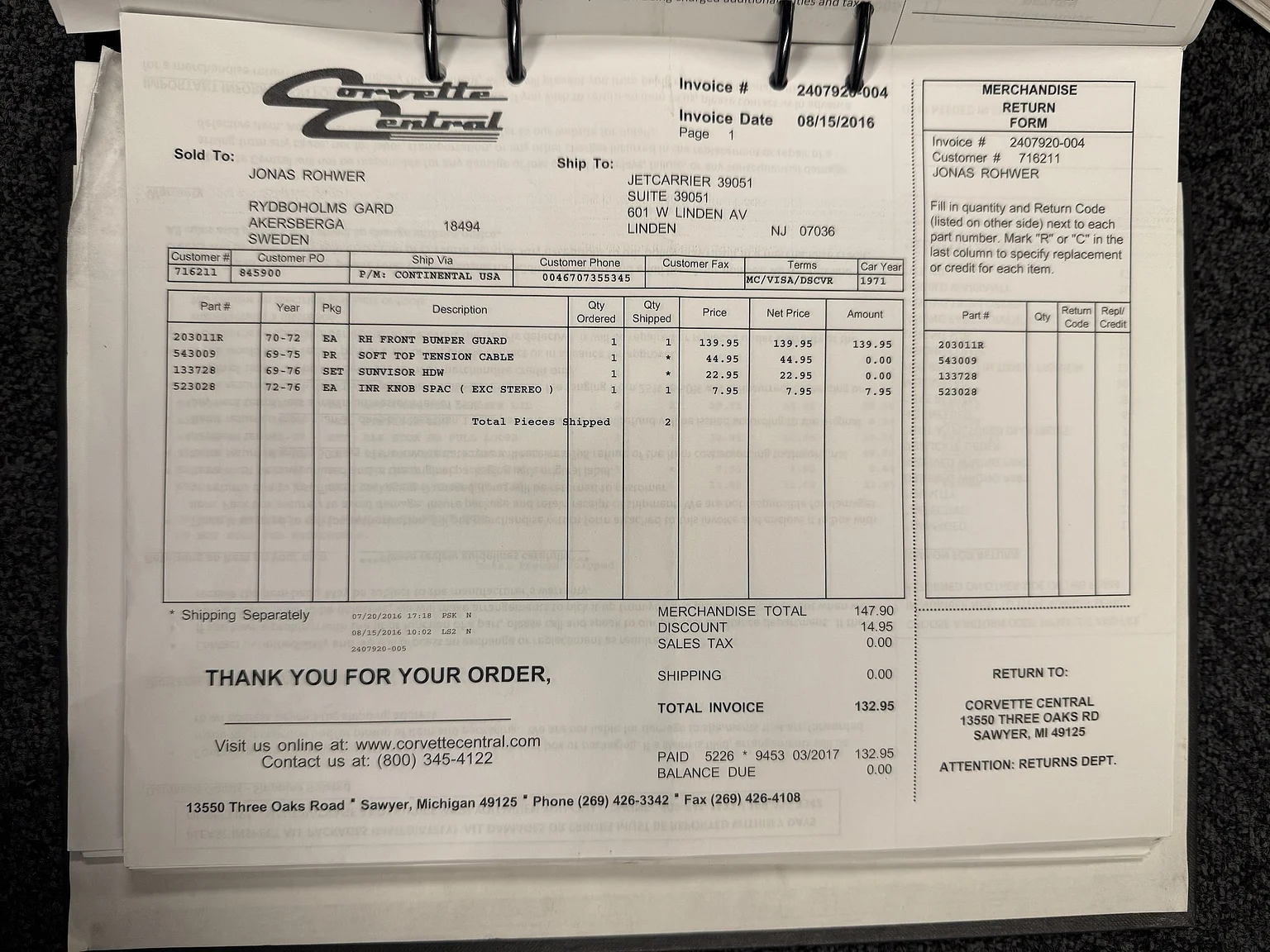 Dokumentation, 1971 Chevrolet Corvette Stingray Special 598 cui V8 795 hk (68)