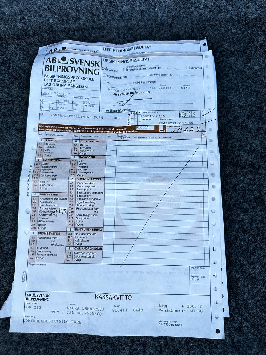 Dokumentation för 1985 Volvo 760 GLE 2.8 V6 Automatisk