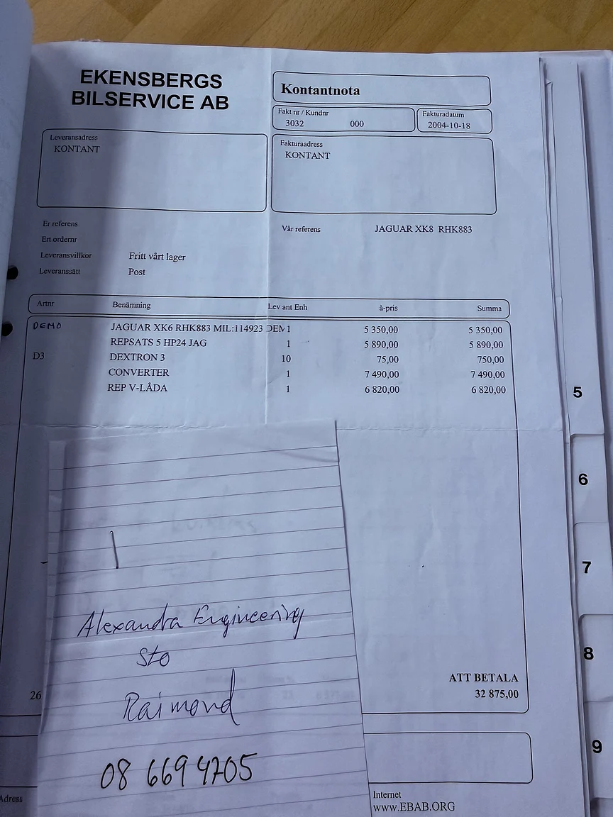 Dokumentation för 1997 Jaguar XK8 (40)