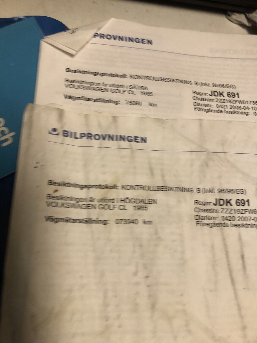 Documentation for 1985 Volkswagen Golf CL
