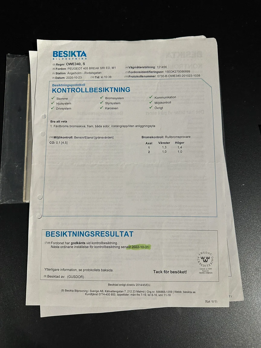 Documentation for 1991 Peugeot 405 Break SRI (5)