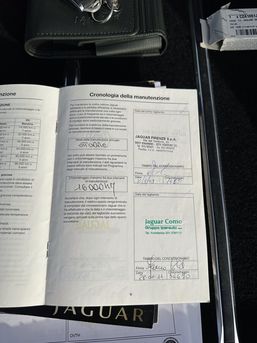 Documentation for 2009 Jaguar XK