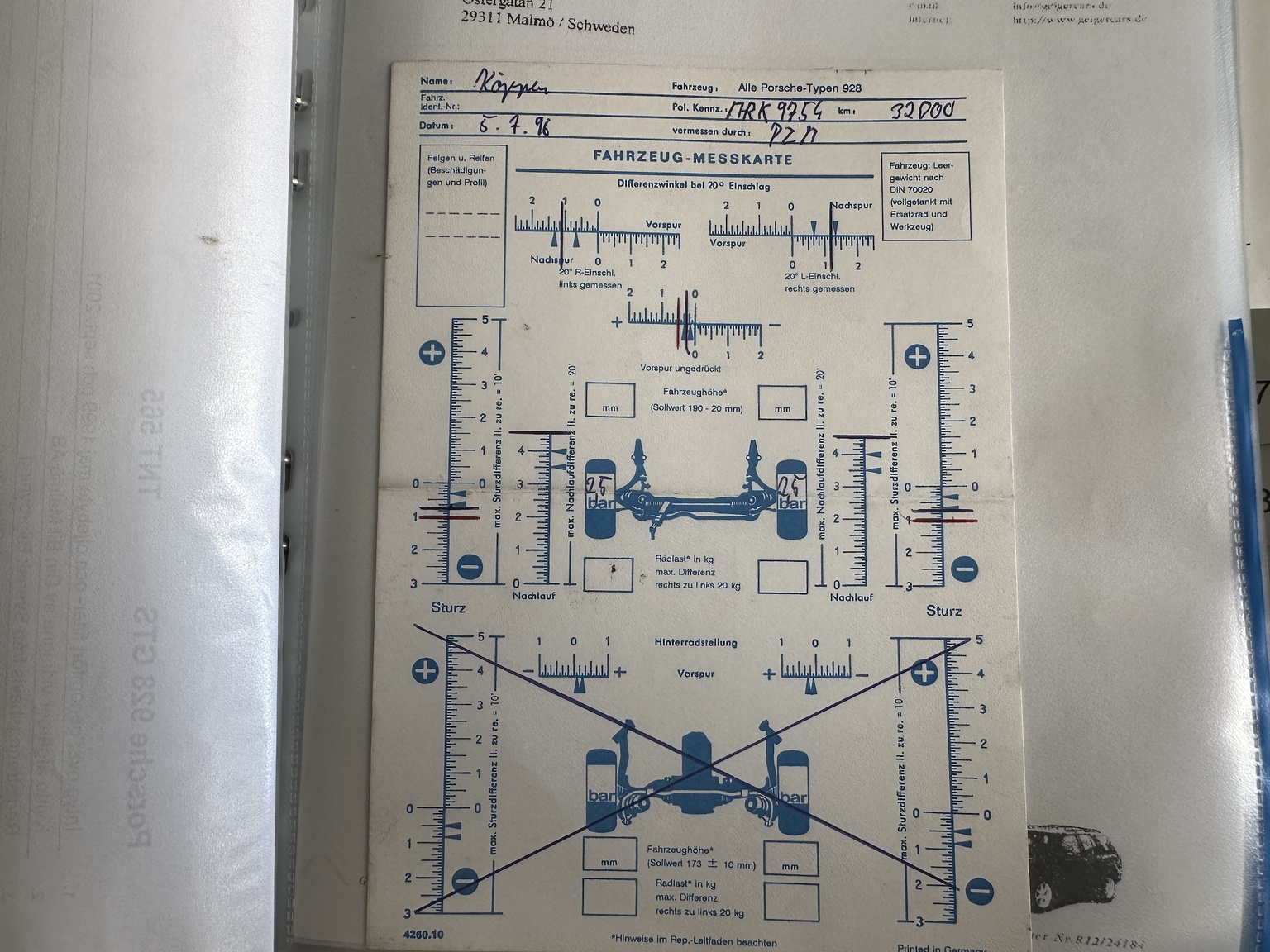 Documentation for 1994 Porsche 928 GTS