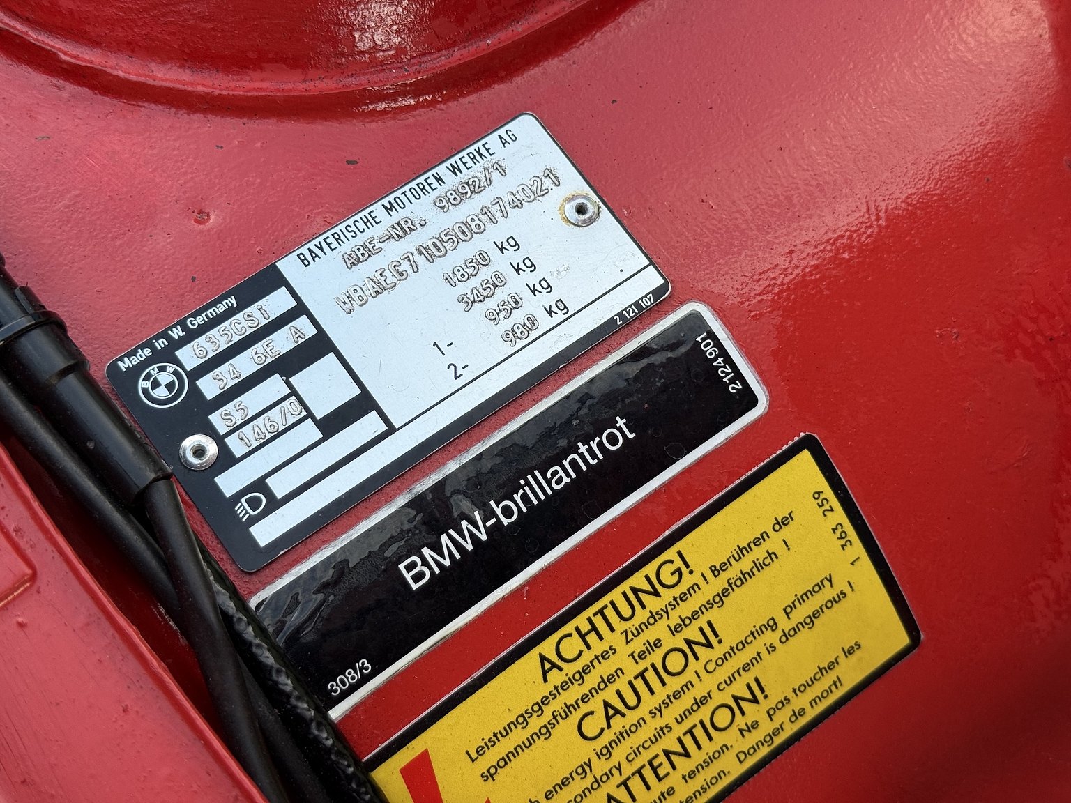 1984 BMW 635CSi, Mekanik