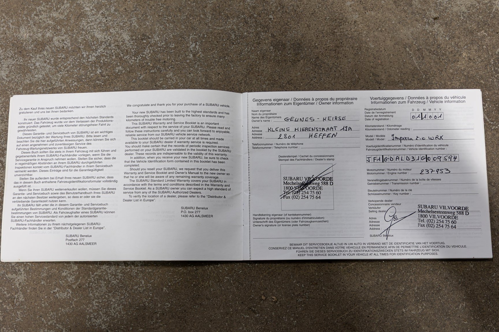 Dokumentation för 2001 Subaru Impreza 2.0 WRX Turbo 4WD (5)