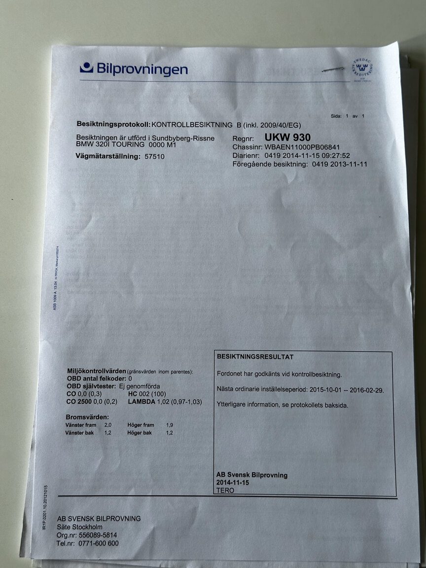 Dokumentation för 2003 BMW 320i Touring