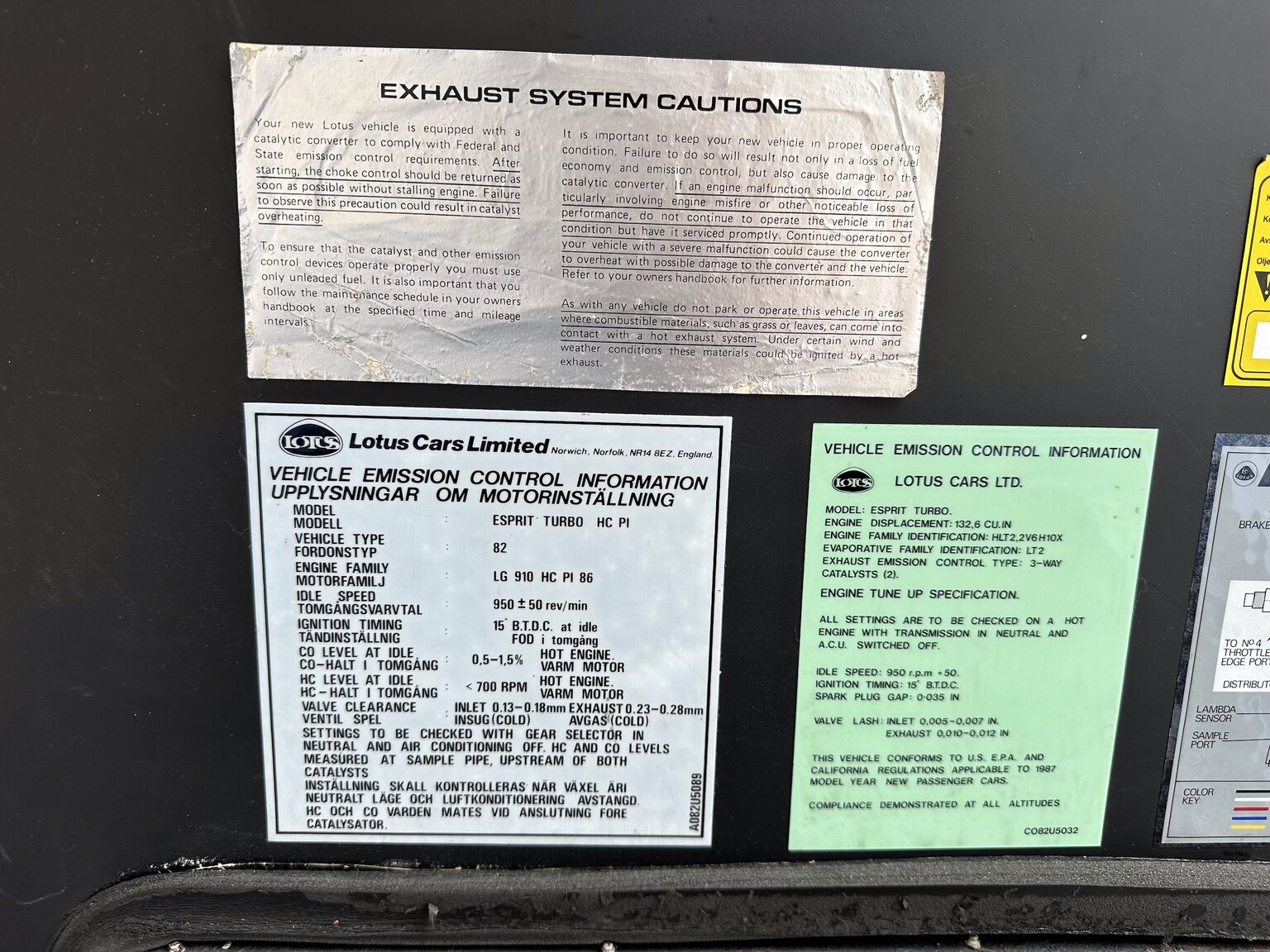 Interiörbild 1987 Lotus Esprit Turbo HCi (43)