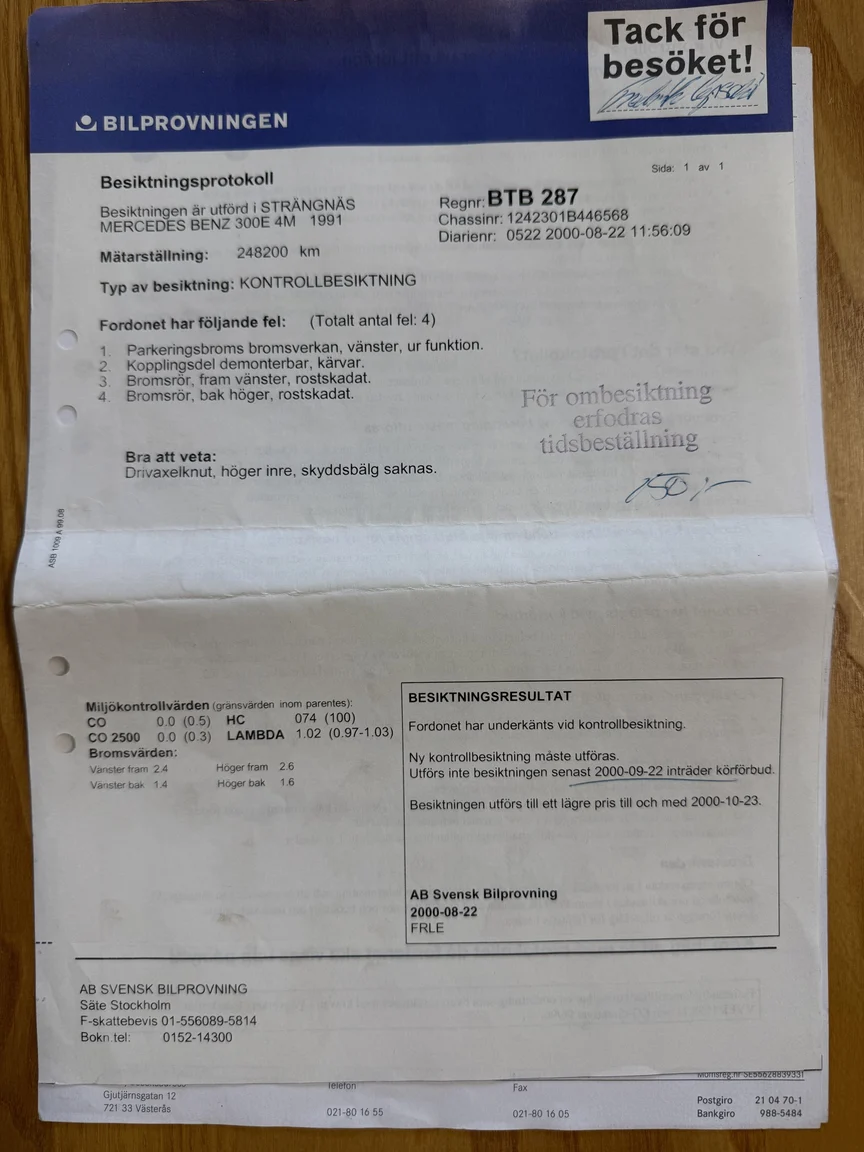 Dokumentation, 1991 Mercedes-Benz 300 E 4MATIC (10)
