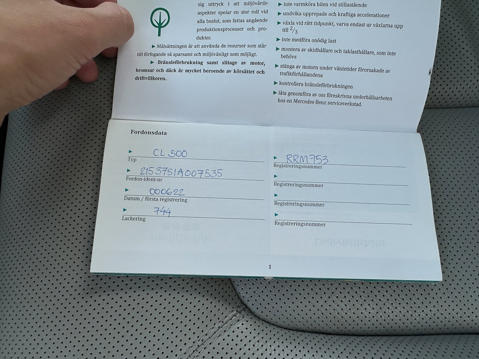 Dokumentation, 2000 Mercedes-Benz CL 500