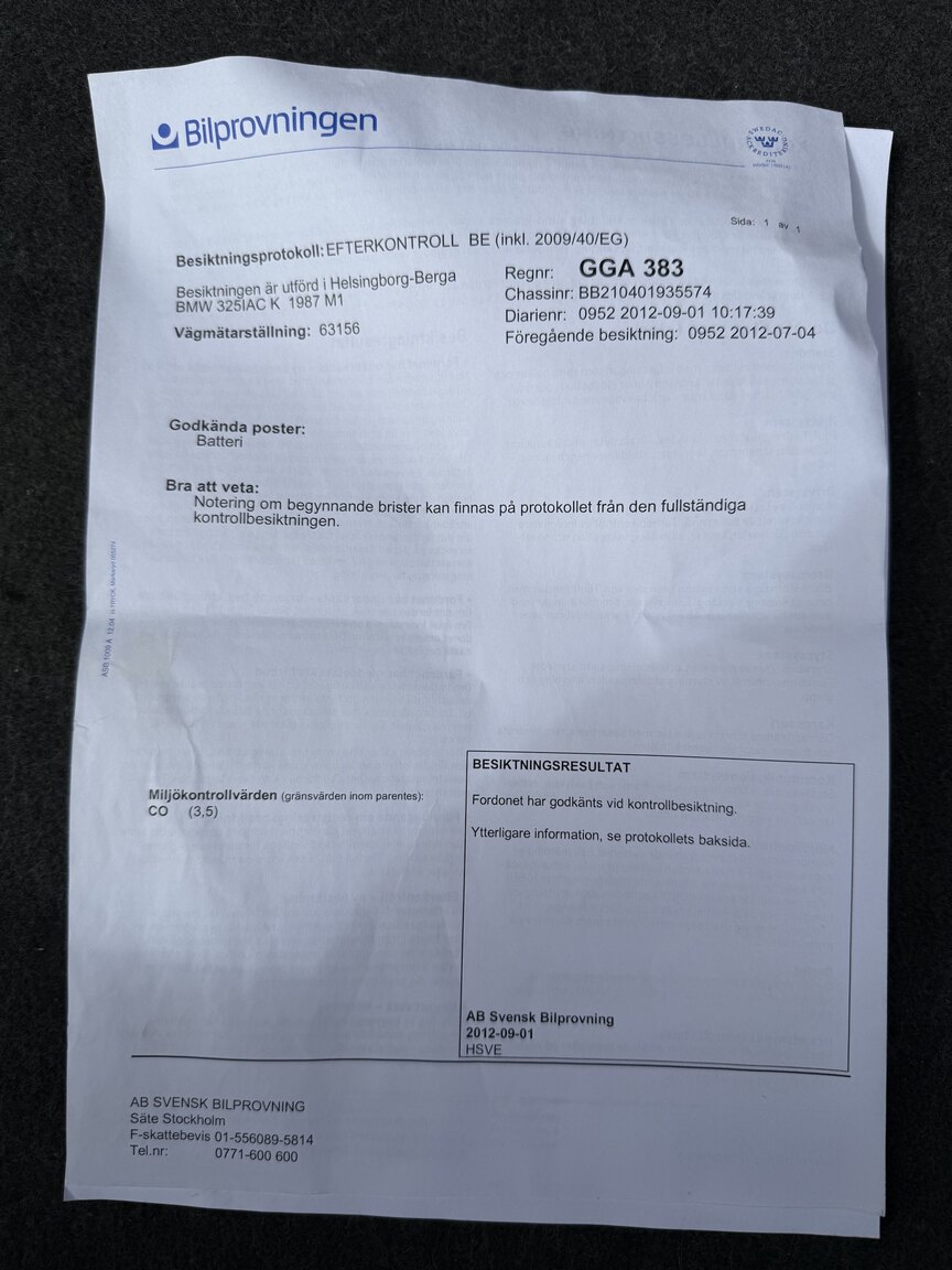 Documentation for 1987 BMW 325i Convertible