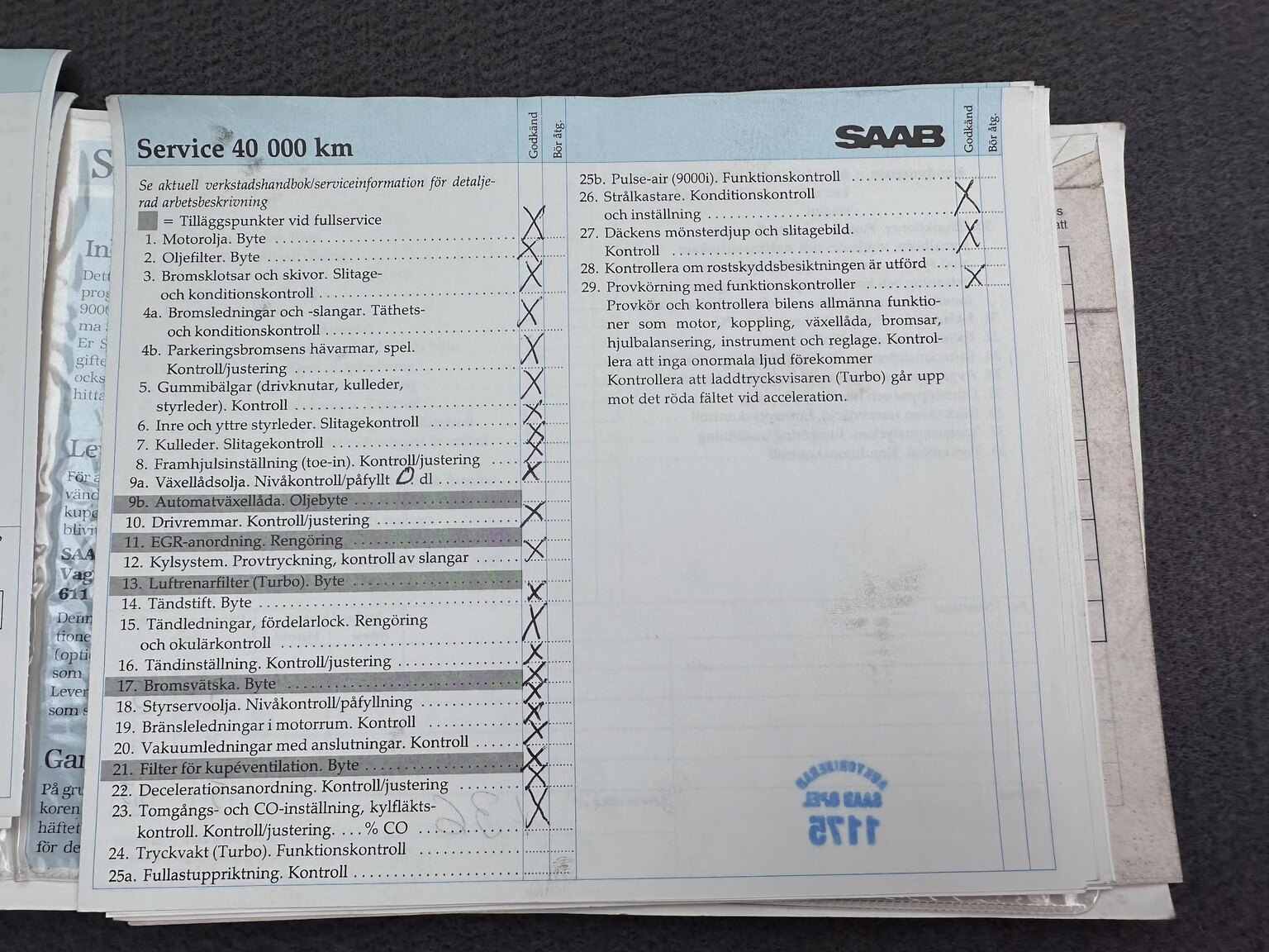 Documentation for 1988 SAAB 9000i