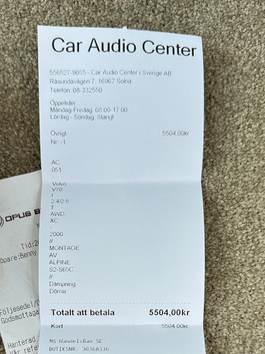 Dokumentation för 2000 Volvo V70 XC 2.4 T AWD 