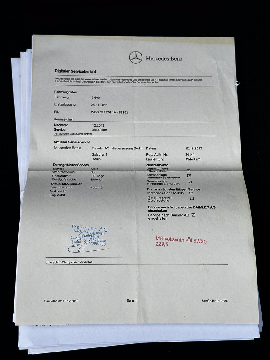 Dokumentation för 2011 Mercedes-Benz S600 (8)