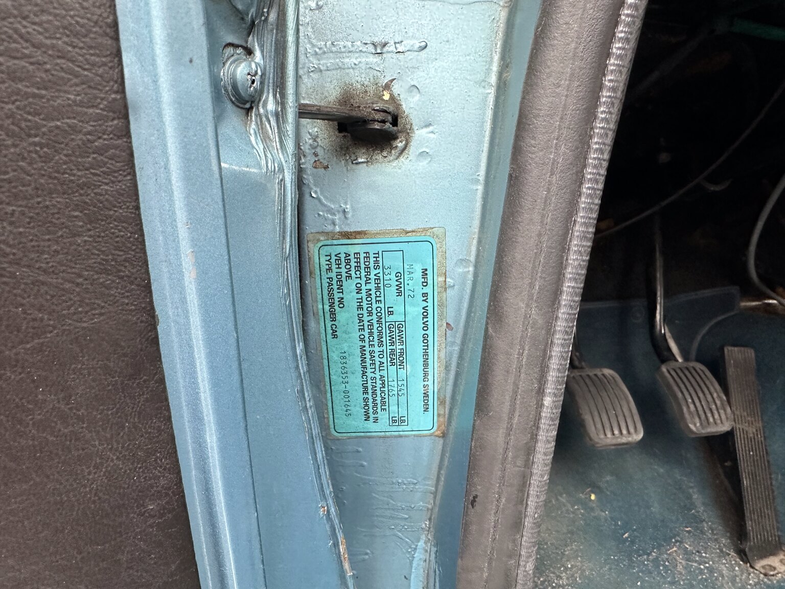 Interiörbild 1972 Volvo 1800 ES