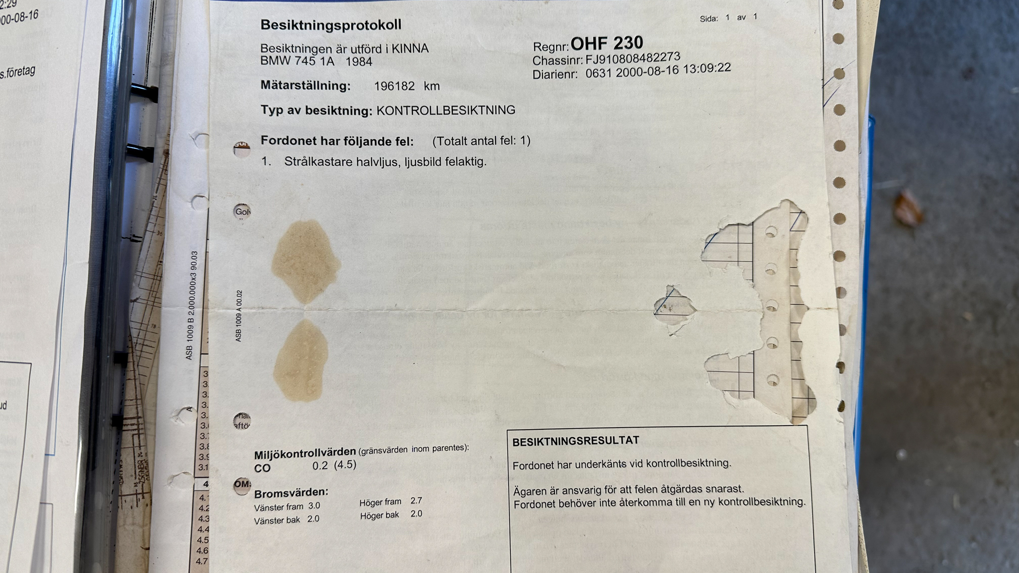 Dokumentation, 1984 BMW 745i Executive Automat