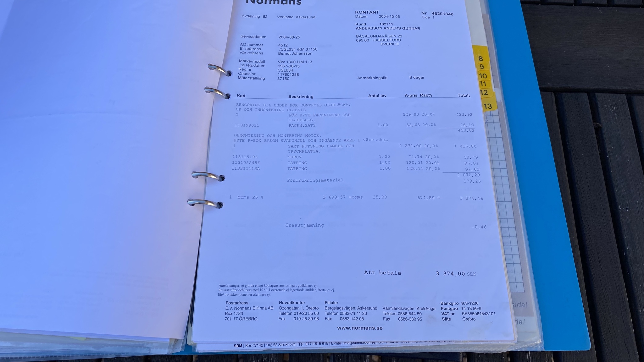 Documentation for 1967 Volkswagen Beetle