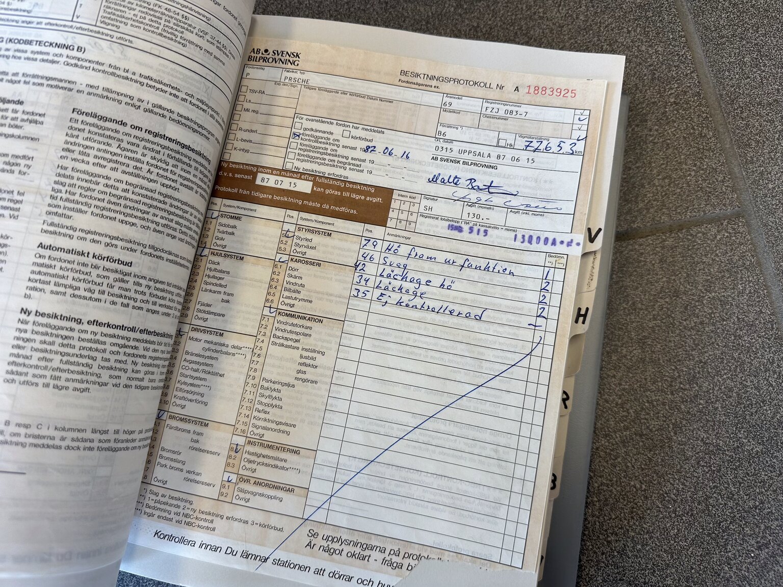 Documentation for 1969 1969 PORSCHE COUPÉ 911 T 