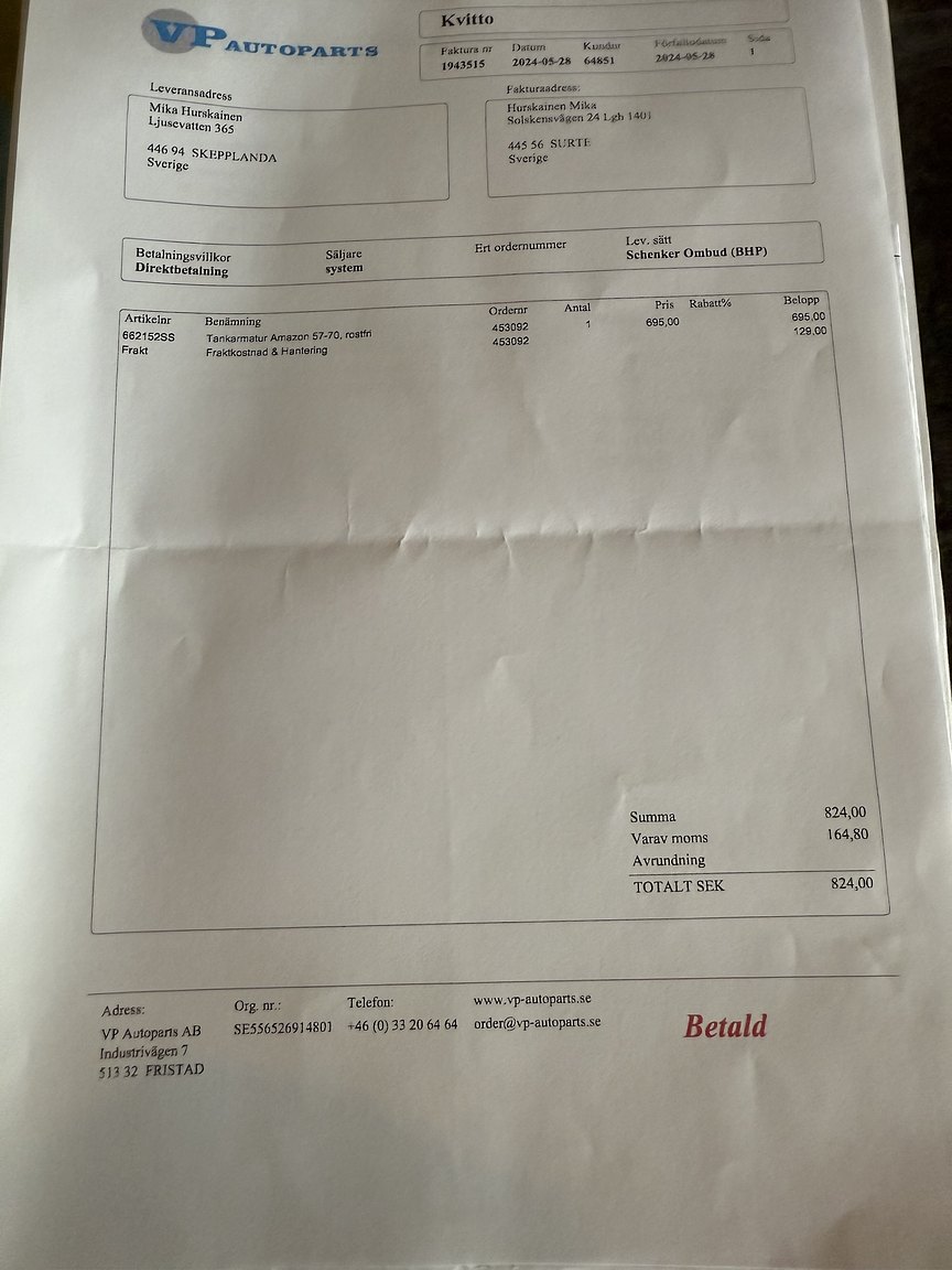 Documentation for 1964 Volvo Amazon 121 P130
