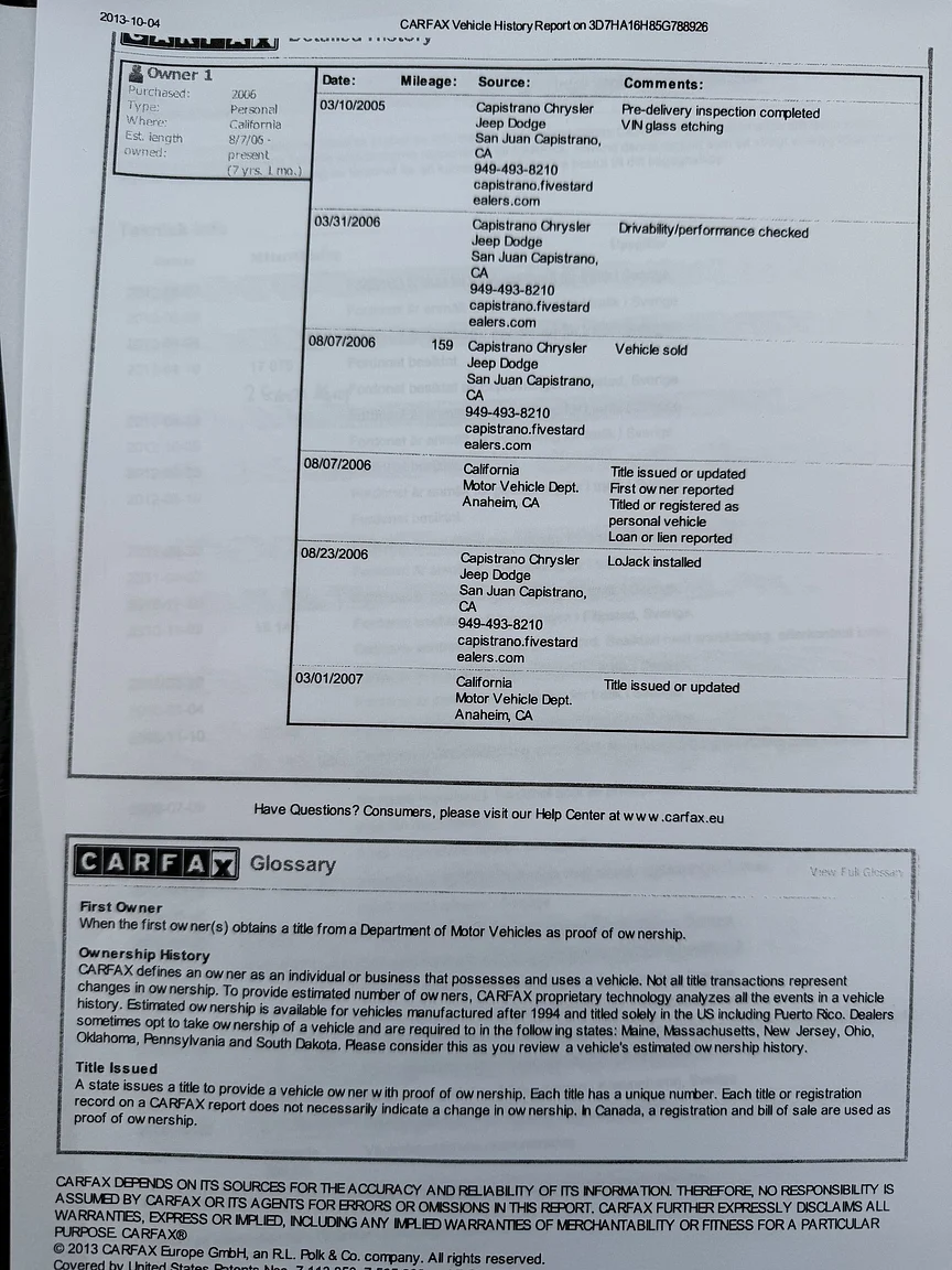 Dokumentation för 2005 Dodge RAM SRT-10 Regular Cab Manual  (34)