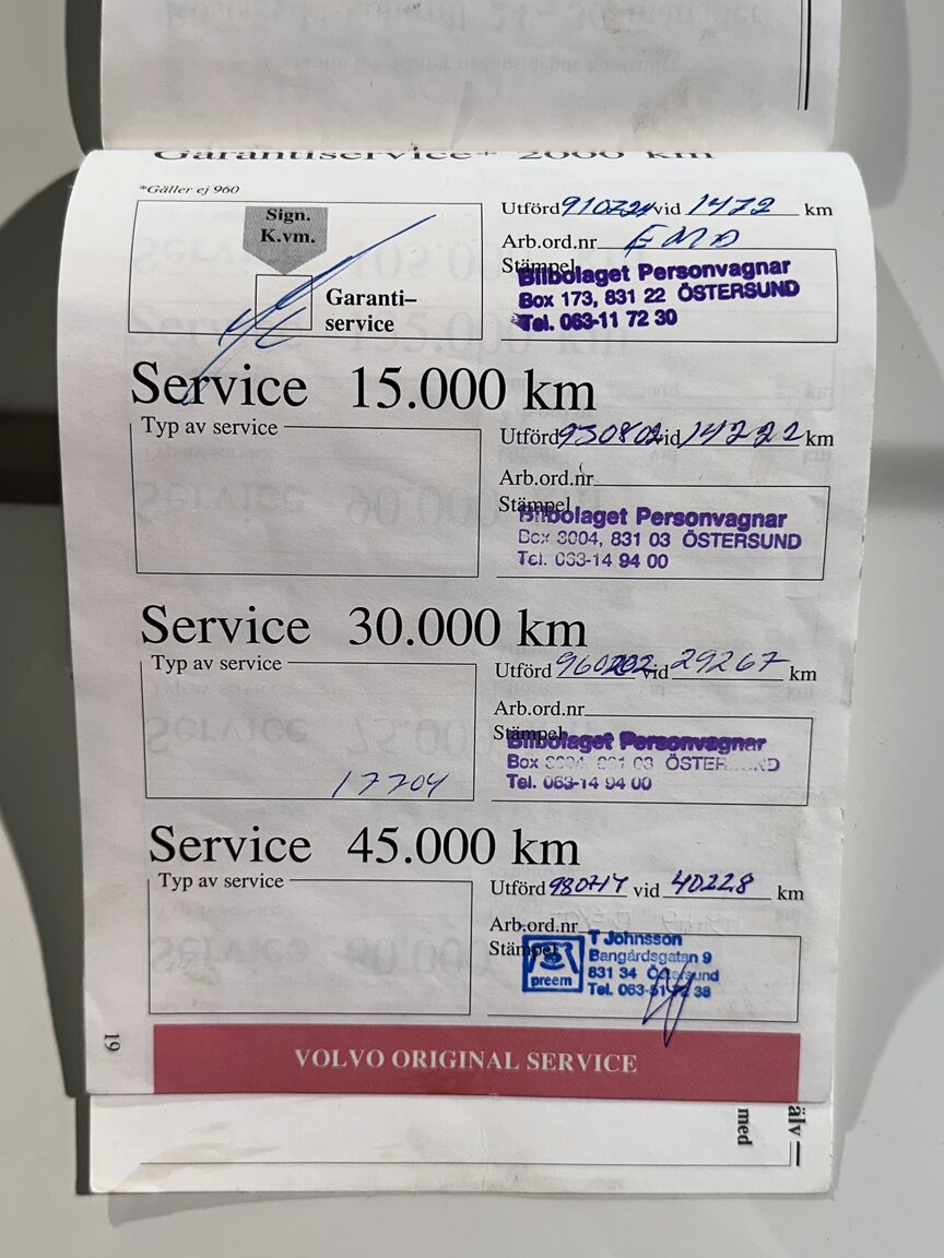 Documentation for 1991 Volvo 240 GLT