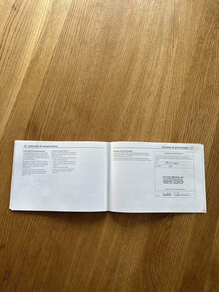 Documentation for 2001 Jaguar XKR Silverstone