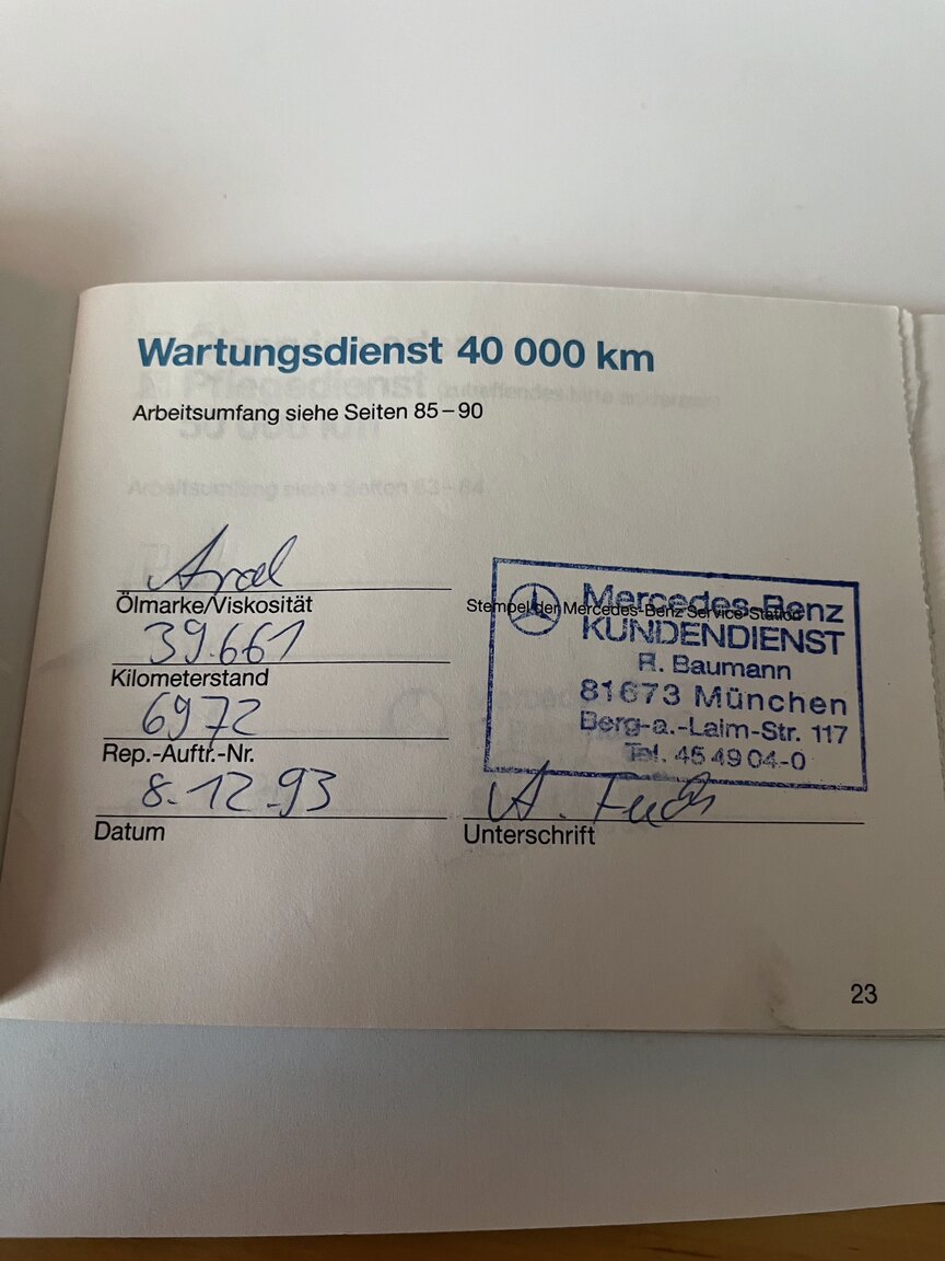 Dokumentation för 1992 Mercedes-Benz SL 500