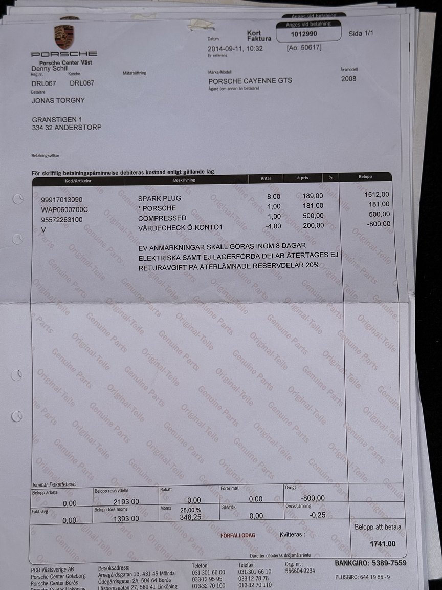 Dokumentation för 2008 Porsche Cayenne GTS 6-växlad Manuell