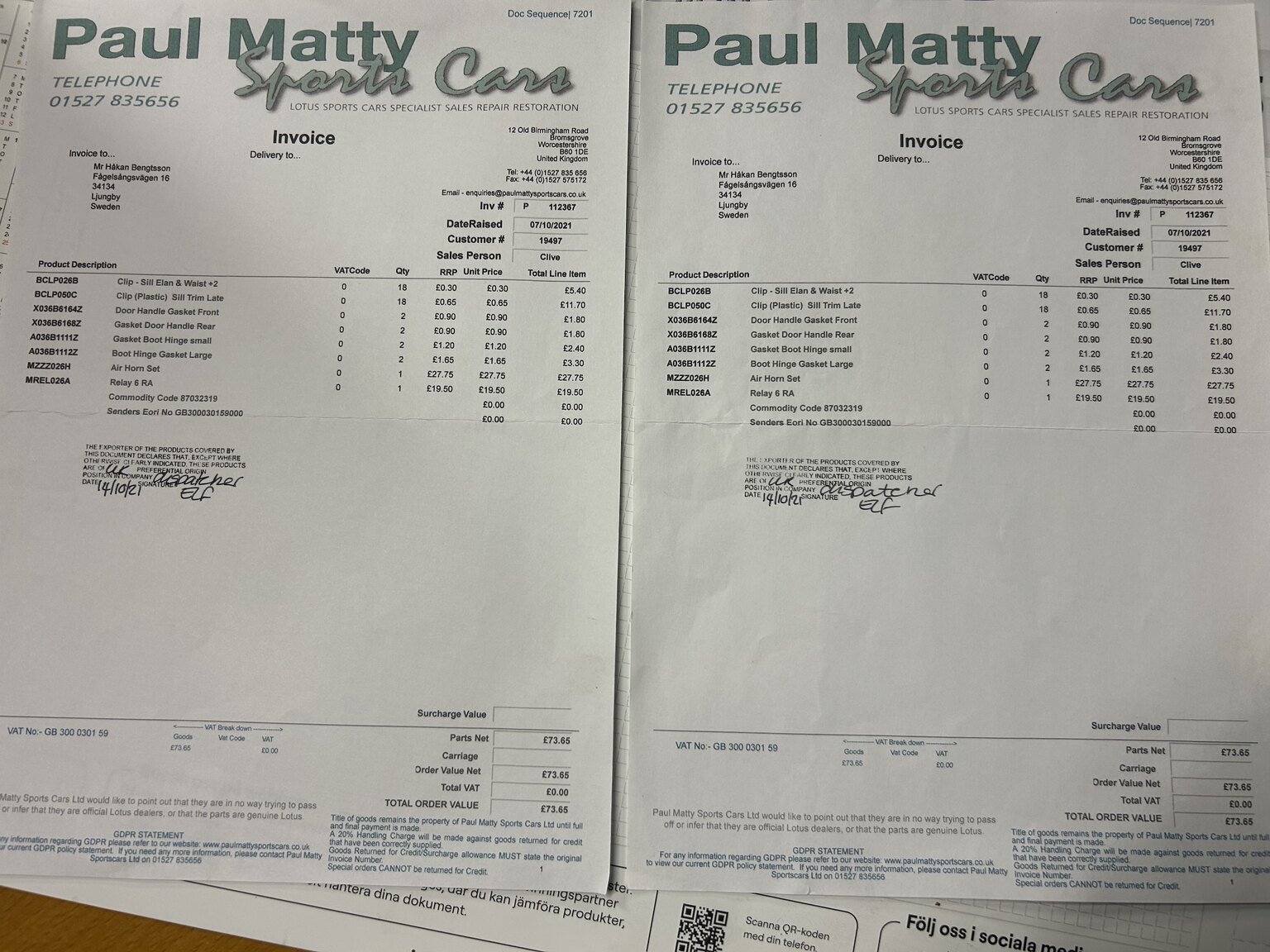 Documentation for 1973 Lotus Elan