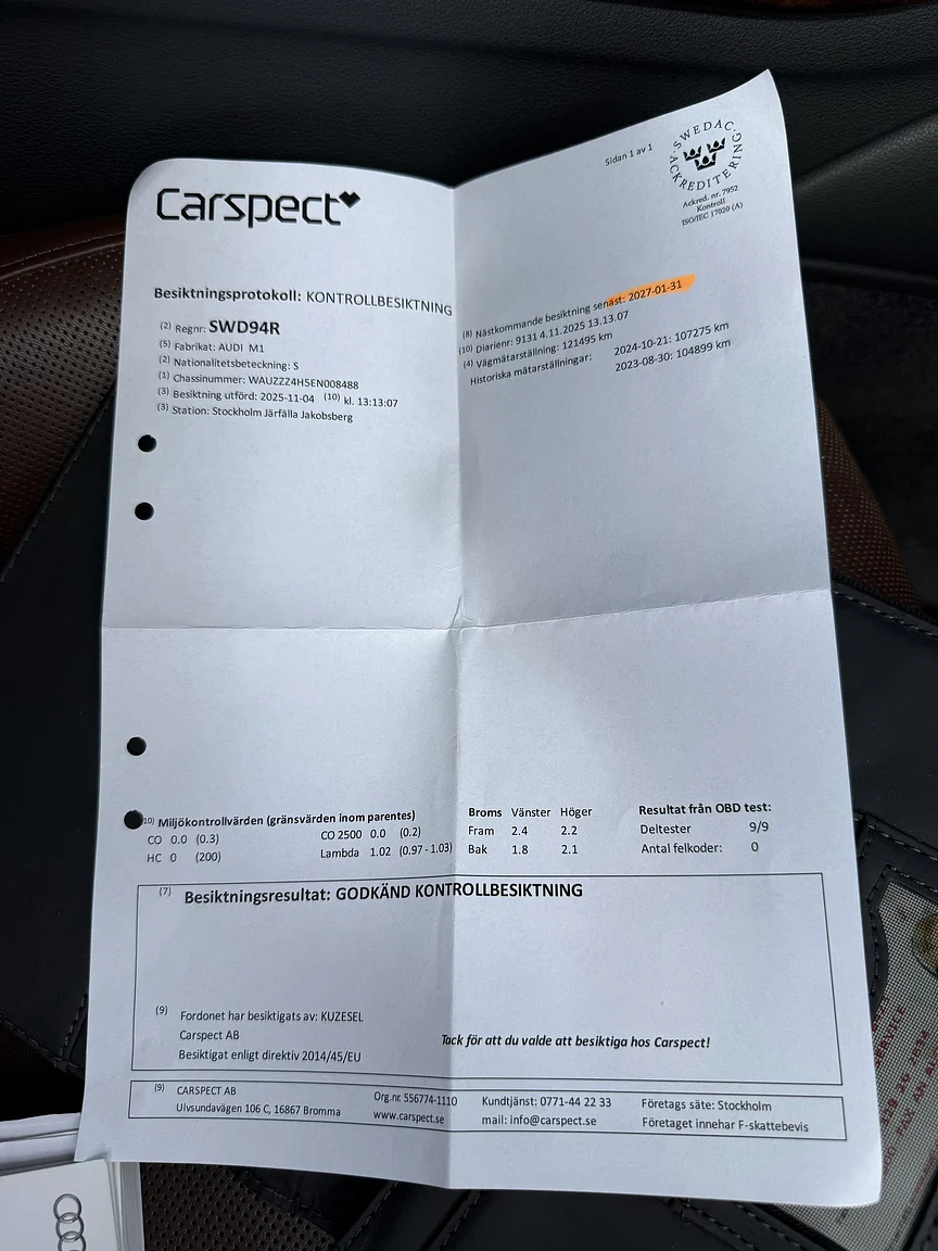 Dokumentation för 2014 Audi A8 4.0 TFSI (7)
