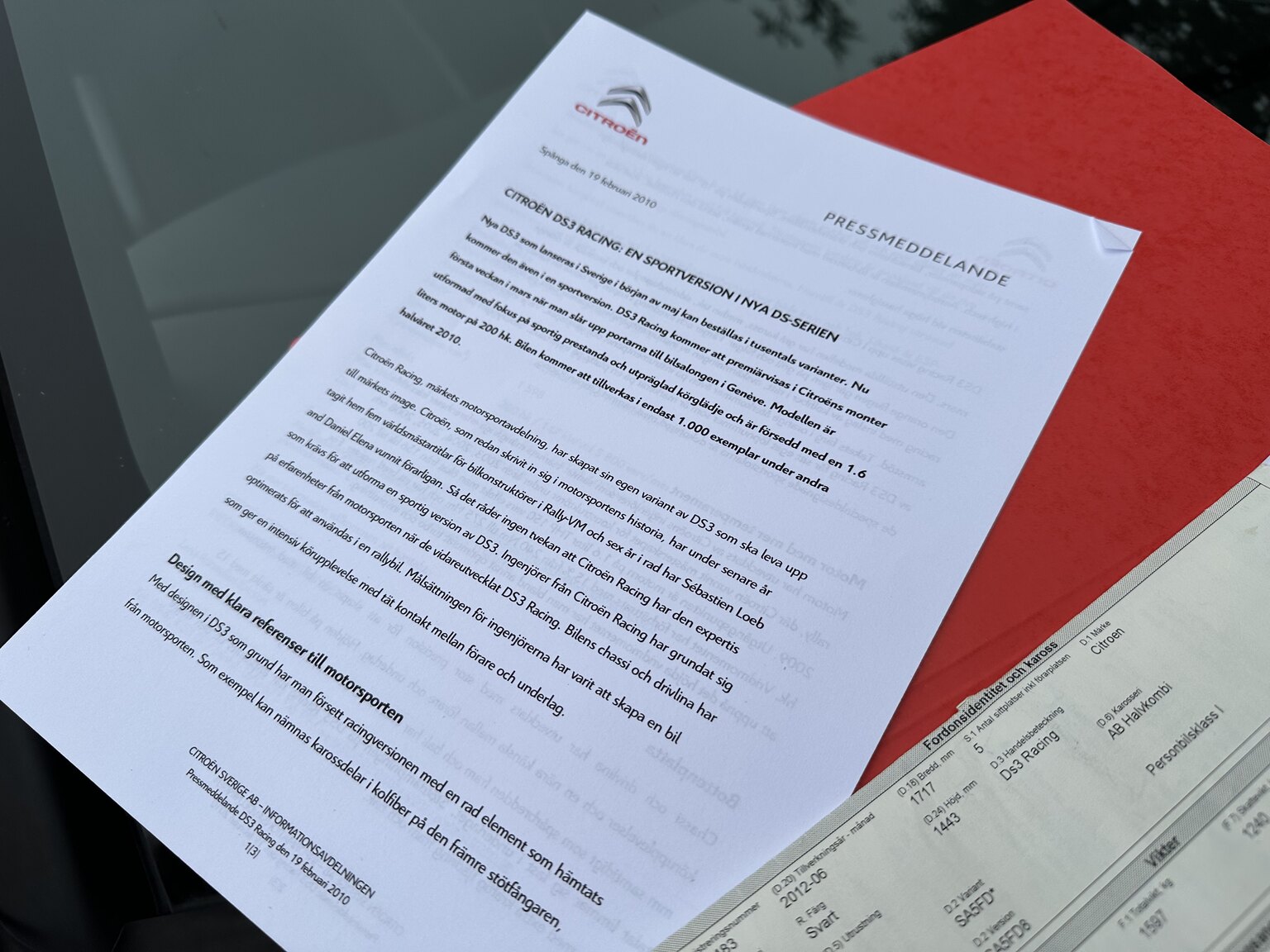 Documentation for 2012 Citroen DS3 Racing  (2)