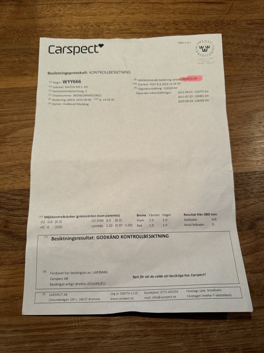 Dokumentation för 2004 Mazda MX-5