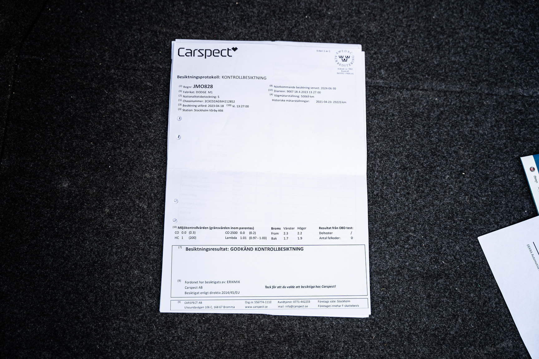 Dokumentation, 2018 Dodge Challenger Wide Body