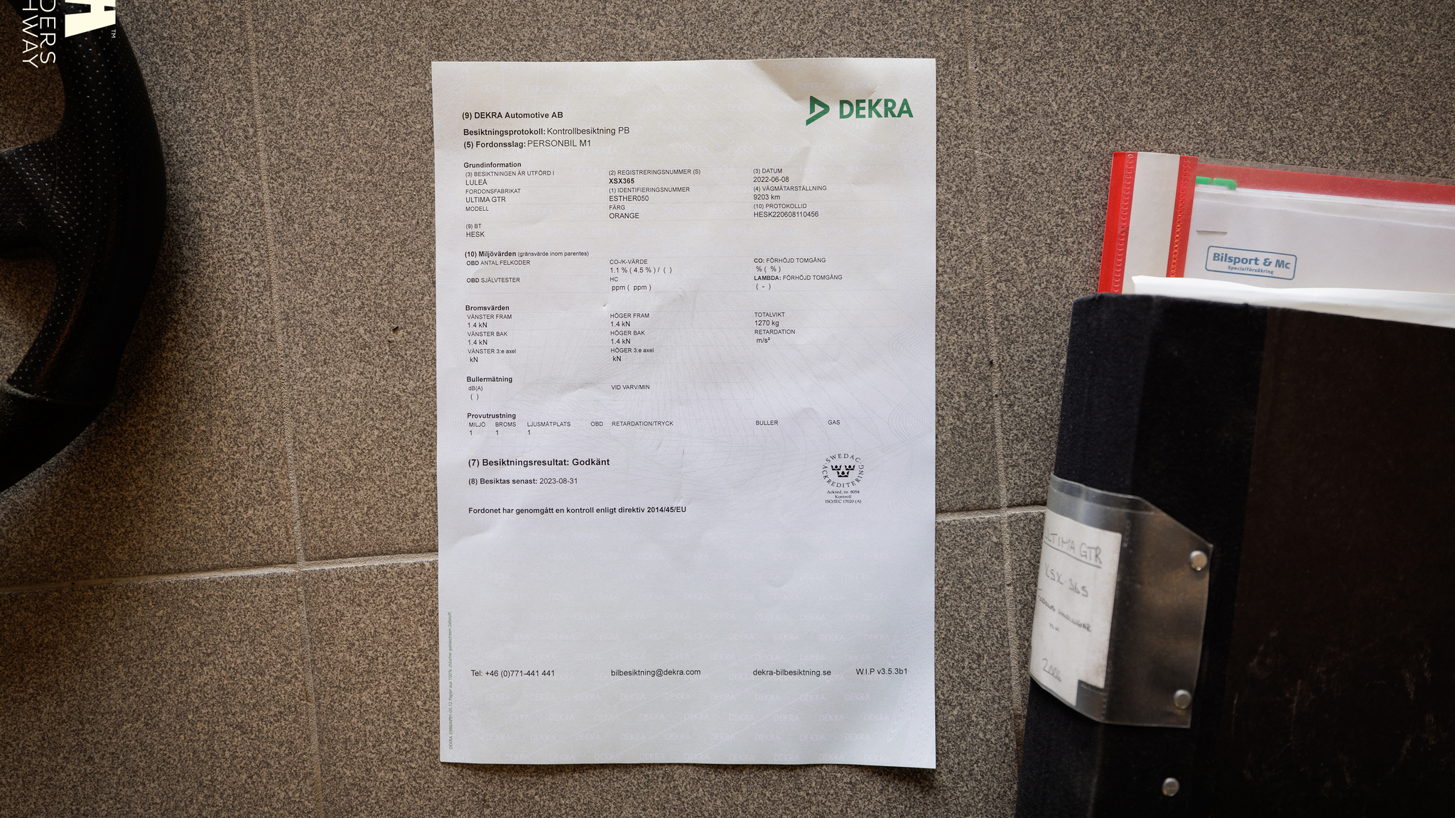 Documentation for 2006 Ultima GTR