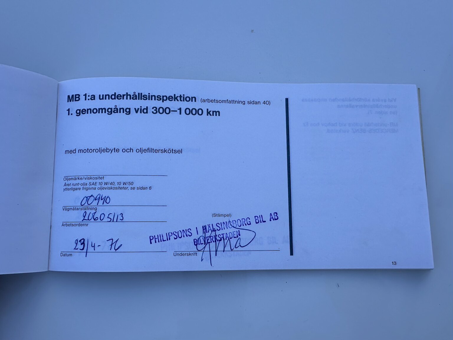 Dokumentation för 1975 Mercedes Benz 200 (11)