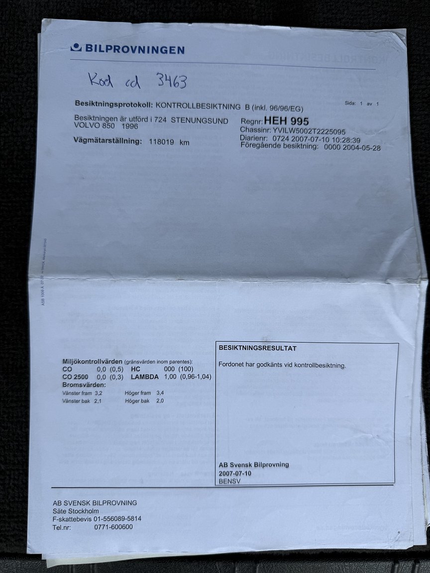 Dokumentation, 1996 Volvo 850 R "T-Röd" (6)