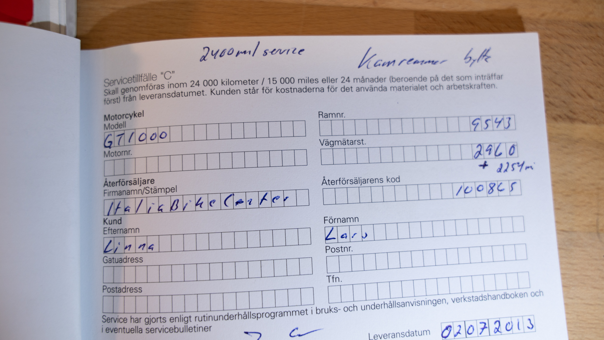 Dokumentation för 2007 Ducati 1000 GT Sport Classic