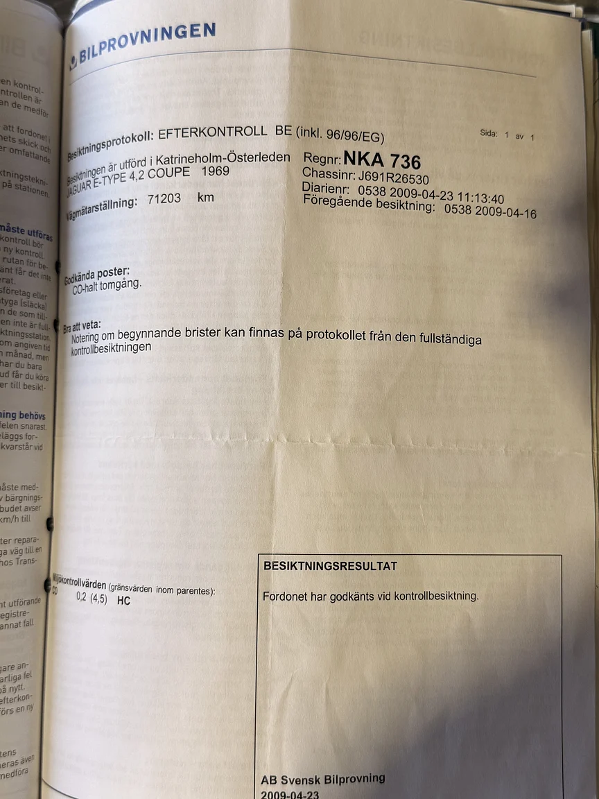 Dokumentation, 1969 Jaguar E-Type 4.2 Coupe (13)